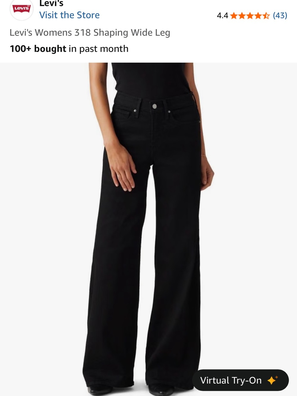 Levi's Black High-Rise Wide Leg Jeans